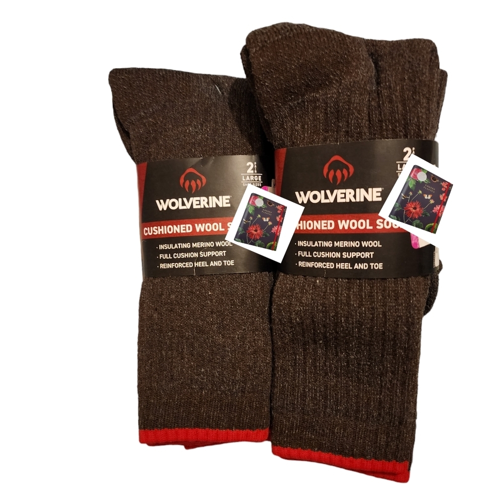 Wolverine Comfort 4 pr. Wool Thermal Socks Size L 9-13